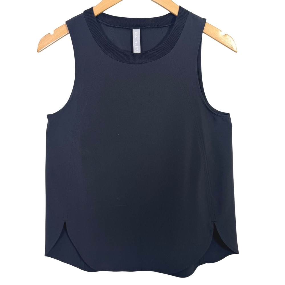 Athleta‎ Womens Top XS Zephyr Black High Neck Sleeveless Performance Tank